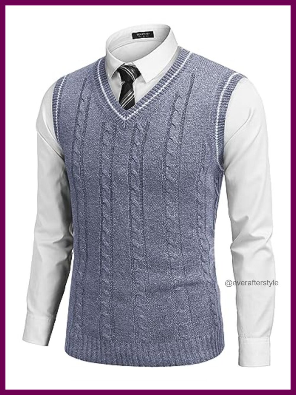 Mens Cable Knit Sweater Vest V Neck Sleeveless Pullover Slim Fit